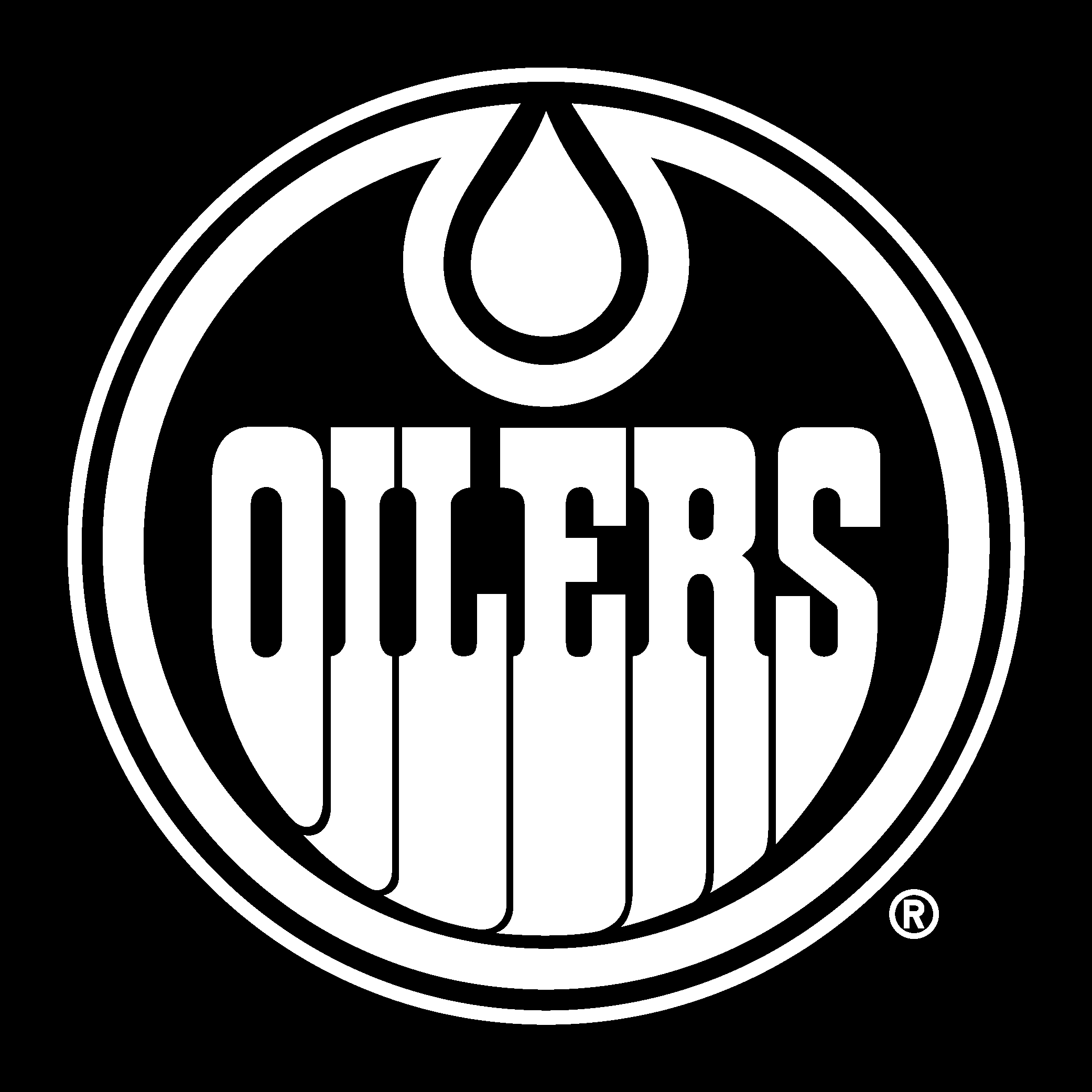 Edmonton Oilers White Logo Vector Logo